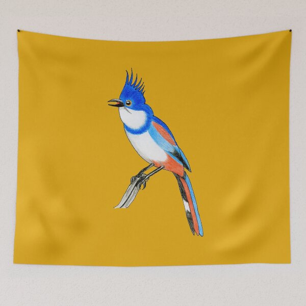 Item preview, Blue Crested Bird Illustration — Hand Drawn Colored Pencil Exotic Bird Art designed and sold by Ihor Ivanov.
