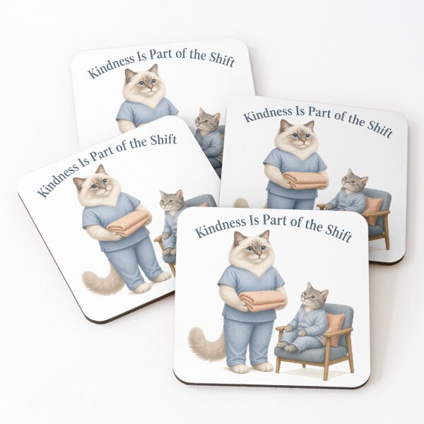 Item preview, Ragdoll Nurse Cat Offering a Comfort Blanket designed and sold by PurrBloom Studio.
