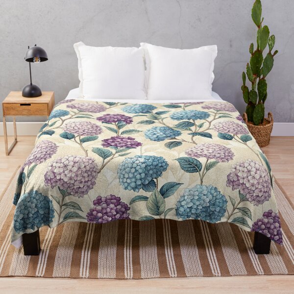 Item preview, Vintage Blue Purple Hydrangea Floral Pattern designed and sold by Storybook Botanica.