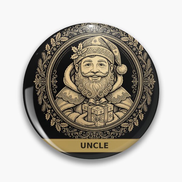 Item preview, Santa's Favorite Uncle – Fun Uncle Christmas Gold Badge designed and sold by DRAWARTIST22.