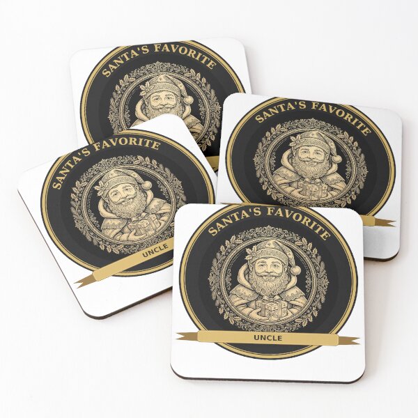 Item preview, Santa's Favorite Uncle – Fun Uncle Christmas Gold Badge designed and sold by DRAWARTIST22.
