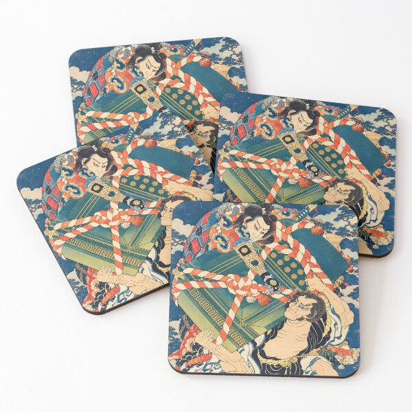 Item preview, Onikojima Yatarō and Saihōin Akabōzu - Kabuki Warriors Ukiyo-e Print designed and sold by artswag.