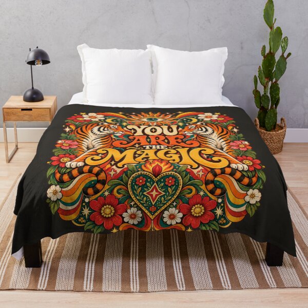 Item preview, Twin Tigers Psychedelic Folk Art You Are the Magic Celestial Eye designed and sold by AmiGraph.