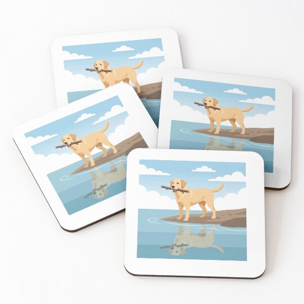 Item preview, Yellow Labrador Holding Stick By Calm Lake designed and sold by AIG - Andrei Ilie Graphics.