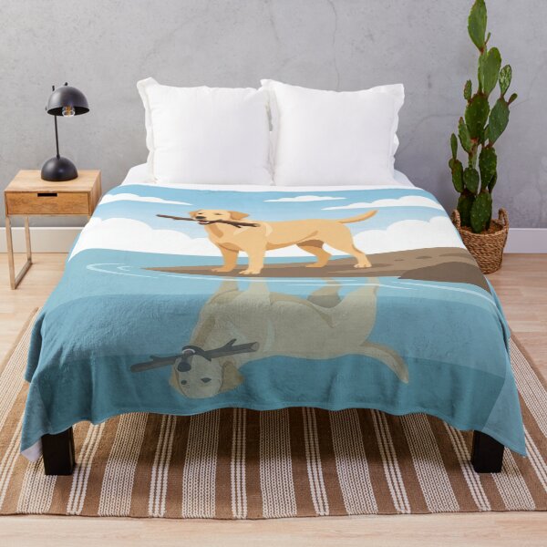 Item preview, Yellow Labrador Holding Stick By Calm Lake designed and sold by AIG - Andrei Ilie Graphics.