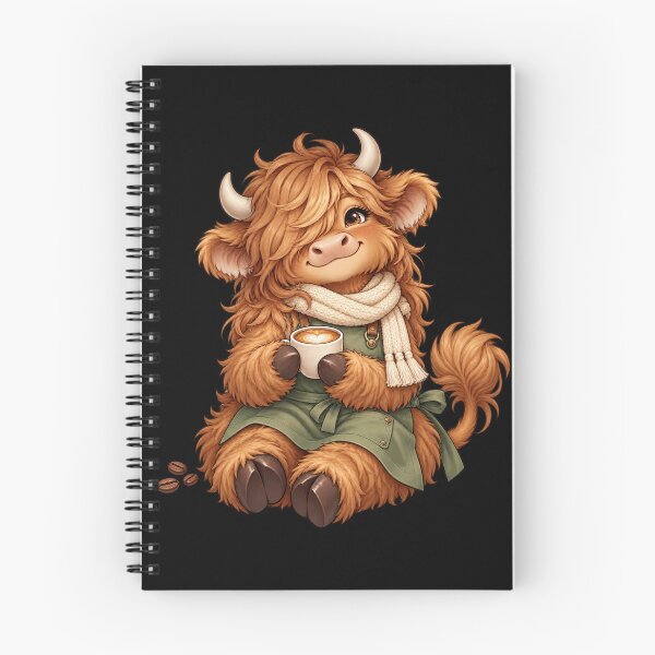 Item preview, Highland cow barista and her comforting coffee designed and sold by Pixel Sakura Gallery.