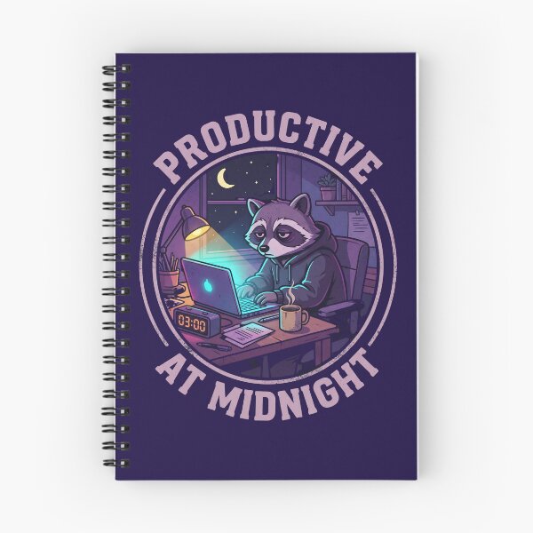 Item preview, Sleepy Raccoon Working Late Night at Desk designed and sold by JC Art Creations.