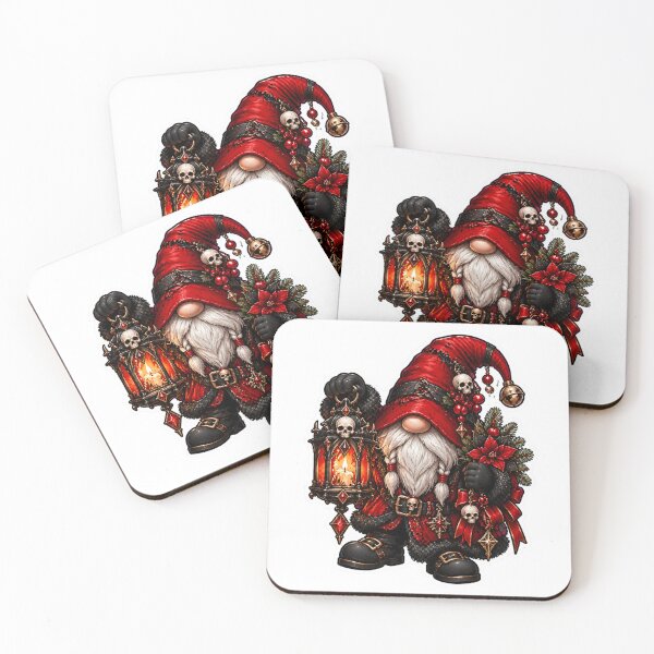 Item preview, Gothic Santa Gnome with Lantern - Cute Spooky Christmas designed and sold by ItsArtisticLab.