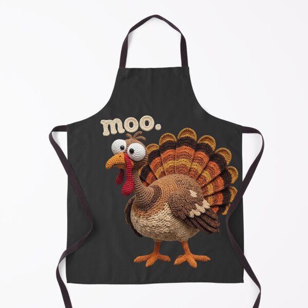 Item preview, Funny Crocheting Turkey Moo Fake Cow Funny thanksgiving Crochet tee for women and Men, gifts for thanksgiving, Crochet Thanksgiving Turkey designed and sold by Jokerstyle.