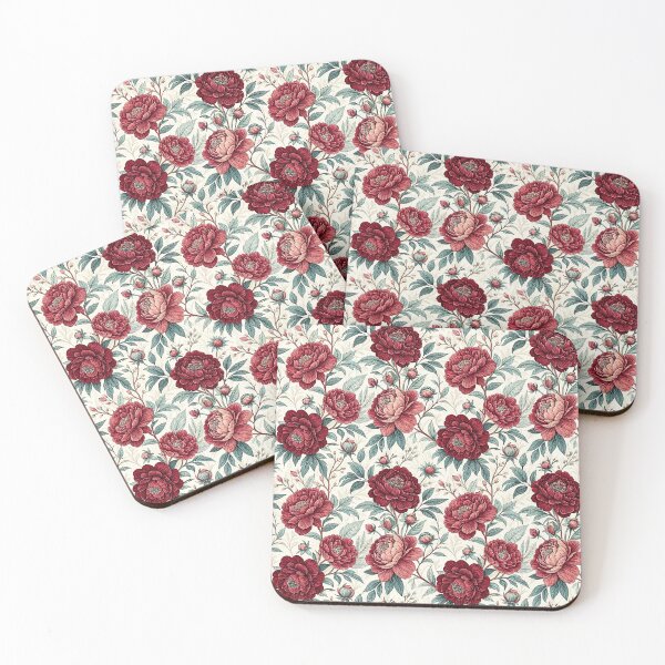 Item preview, Ruby Red Peony Botanical Pattern designed and sold by Storybook Botanica.