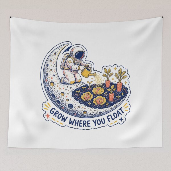 Item preview, Grow Where You Float Astronaut Moon Garden designed and sold by UncleFizziwigs.