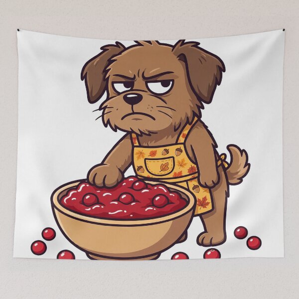 Item preview, Cranberry Security: Grumpy Dog Guards the Sauce designed and sold by Odd-jack.