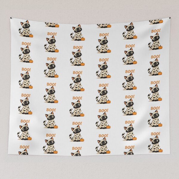 Item preview, BOO! Cute black cat mummy halloween design designed and sold by ewicraft.