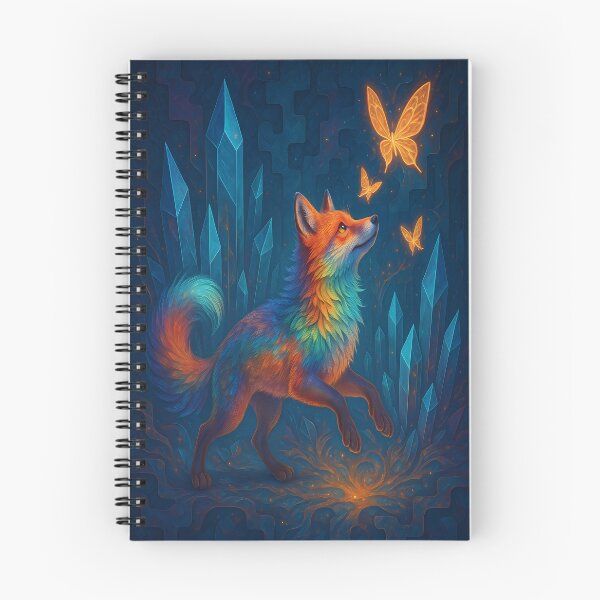 Item preview, Foxfire Reverie - Surreal Rainbow Fox Crystal Forest Fantasy Nature Art designed and sold by DreamtropoliX.