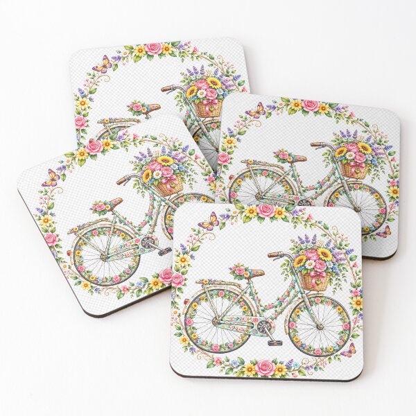Item preview, Floral bicycle with flower designed and sold by urbanshop7.