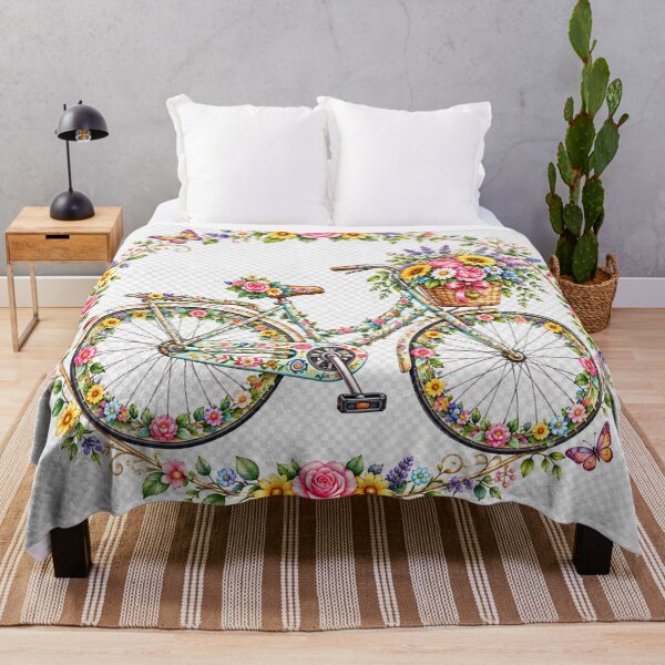 Item preview, Floral bicycle with flower designed and sold by urbanshop7.