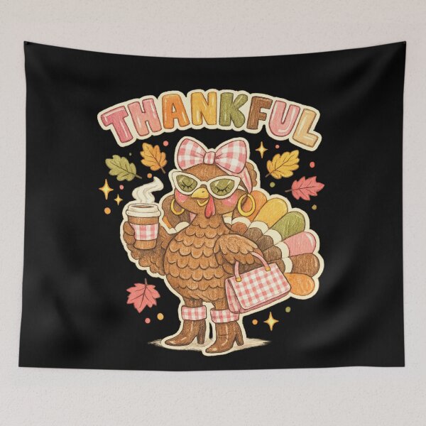 Item preview, Thankful Turkey Pink Gingham Coffee,Coquette Thankful Turkey  designed and sold by Djikou.