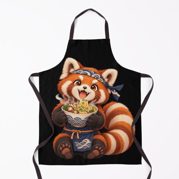 Item preview, Greedy red panda and his bowl of ramen designed and sold by Pixel Sakura Gallery.