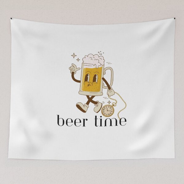 Item preview, Beer Time - Funny Beer Mug and Clock designed and sold by CraftyUniverse.