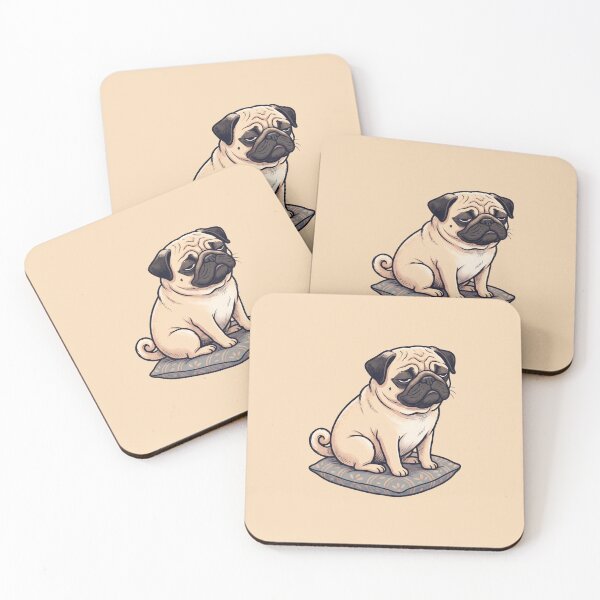 Item preview, Grumpy Pug Sitting On Cozy Cushion designed and sold by AIG - Andrei Ilie Graphics.