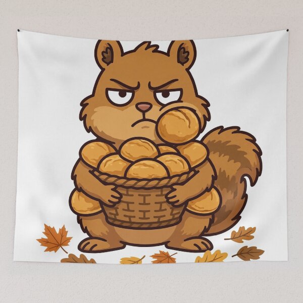 Item preview, Bread Basket Bandit: Grumpy Squirrel Hoards the Rolls designed and sold by Odd-jack.