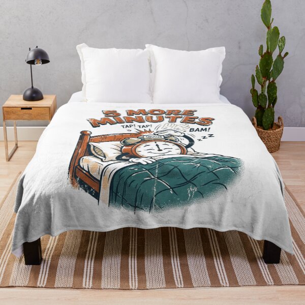 Item preview, Retro Alarm Clock Hitting Snooze in Bed designed and sold by JC Art Creations.