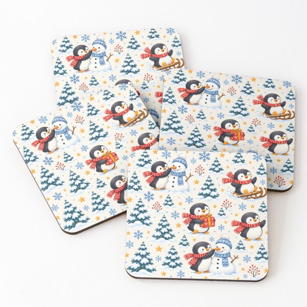 Item preview, Penguins and Snowmen Winter Pattern on Cream designed and sold by victorsuarez.