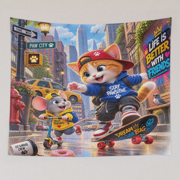 Item preview, Skateboarding cat designed and sold by urbanshop7.