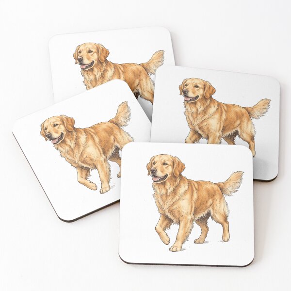Item preview, Golden Retriever Autumn Walk Vintage Dog Art designed and sold by PinkyDona.