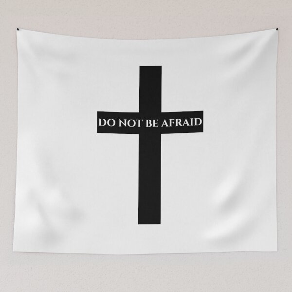 Item preview, Do Not Be Afraid - Black Cross Christian Quote designed and sold by CraftyUniverse.