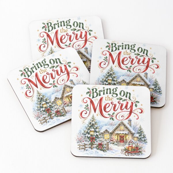 Item preview, Cozy Christmas Cottage with Red Sleigh designed and sold by Maria Dryfhout.
