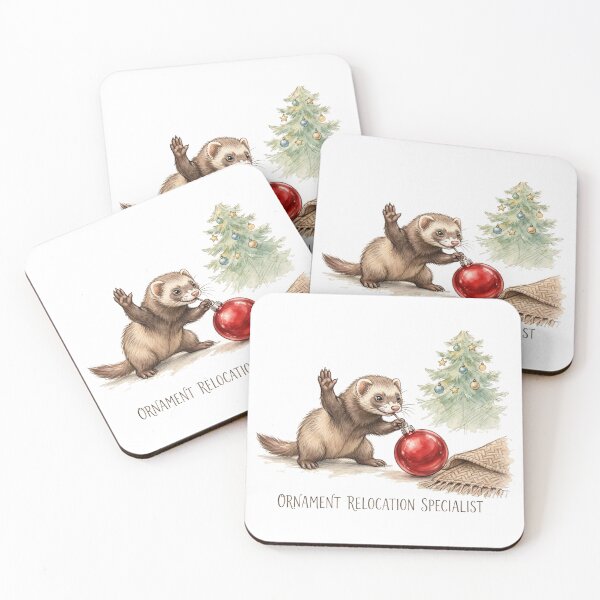 Item preview, Ornament Relocation Specialist – Ferret Stealing Christmas Bauble Funny designed and sold by CozyCornerDesigns.