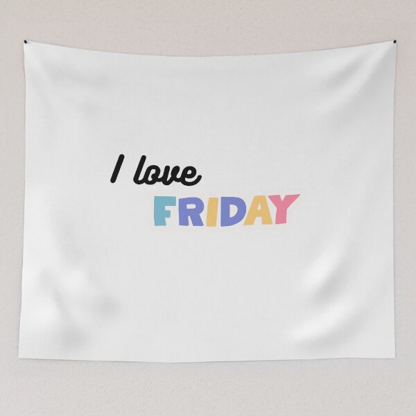 Item preview, I Love Friday - Pastel Weekend Quote designed and sold by CraftyUniverse.