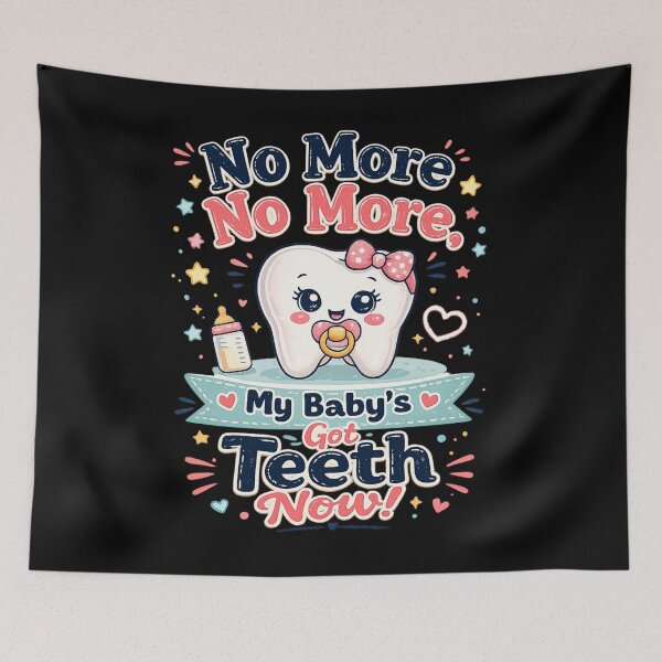 Item preview, No More My Baby's Got Teeth Now, Cute Baby Tooth Teething, Funny Christmas designed and sold by Djikou.