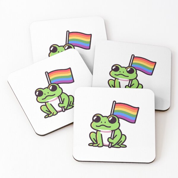 Item preview, Gay Pride Frog - Cute Rainbow Flag Cartoon designed and sold by CraftyUniverse.