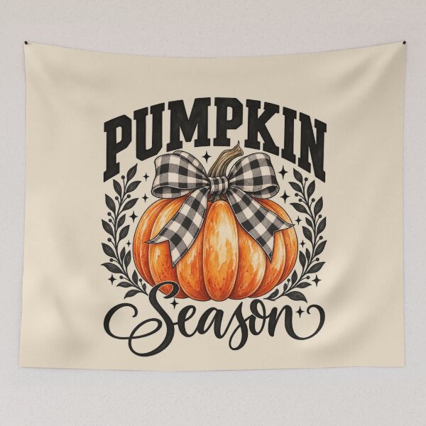 Item preview, Pumpkin Season Watercolor Gingham Bow Rustic Farmhouse Autumn Art designed and sold by AmiGraph.