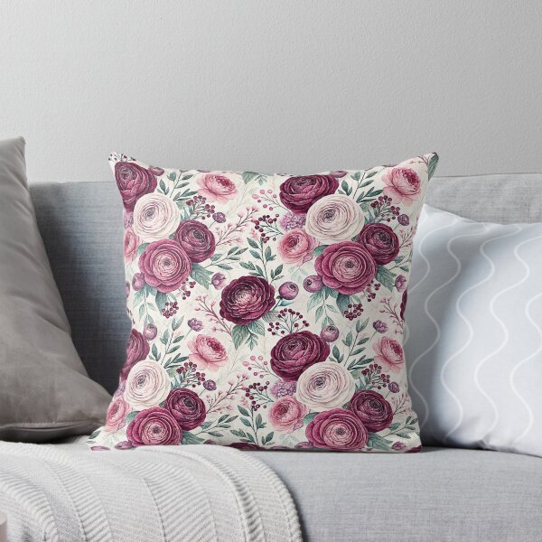 Item preview, Burgundy Pink Ranunculus Botanical Pattern designed and sold by Storybook Botanica.