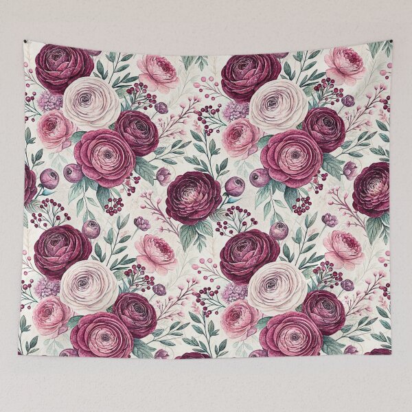 Item preview, Burgundy Pink Ranunculus Botanical Pattern designed and sold by Storybook Botanica.