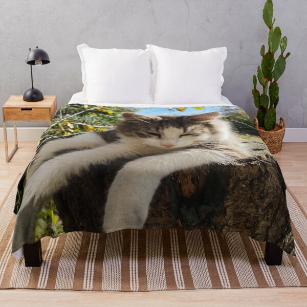 Item preview, Fluffy Kitten Napping on a Wooden Stump designed and sold by inspiration3.