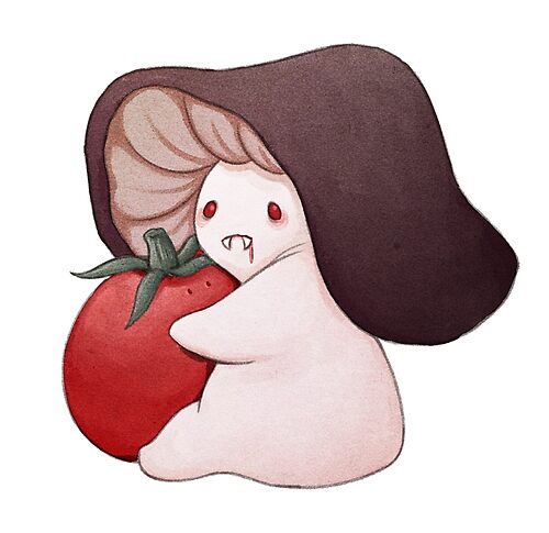 Item preview, Vampire Mushroom Eating a Tomato designed and sold by Fairydrop.
