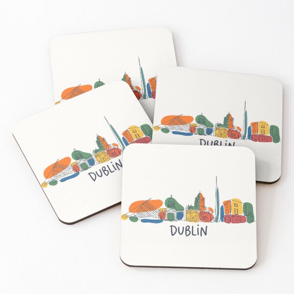 Item preview, Dublin Ireland Skyline Minimalist Line Art Travel Poster designed and sold by Amir Faysal.