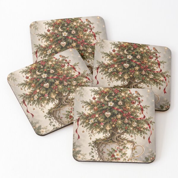 Item preview, Christmas Tree in a Teacup – Magical Botanical Fantasy designed and sold by MetaModel Editions.