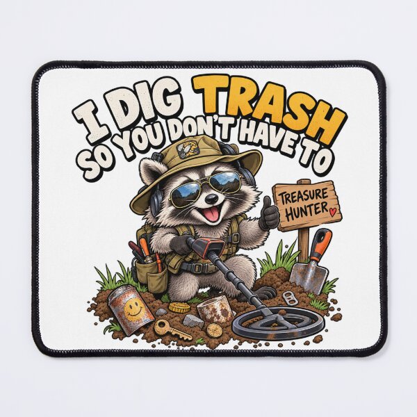 Item preview, Funny Metal Detecting Raccoon – I Dig Trash So You Don't Have To designed and sold by AndrewYoko.