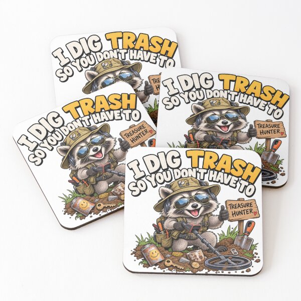 Item preview, Funny Metal Detecting Raccoon – I Dig Trash So You Don't Have To designed and sold by AndrewYoko.