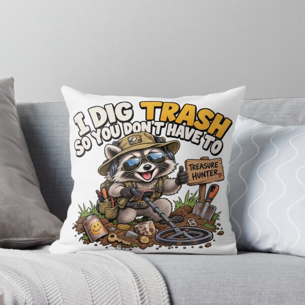 Item preview, Funny Metal Detecting Raccoon – I Dig Trash So You Don't Have To designed and sold by AndrewYoko.