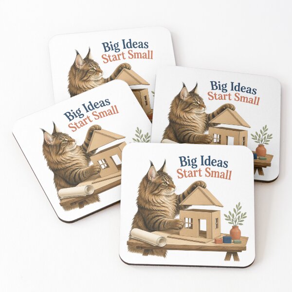 Item preview, Maine Coon Architect Cat Building a House Model designed and sold by PurrBloom Studio.