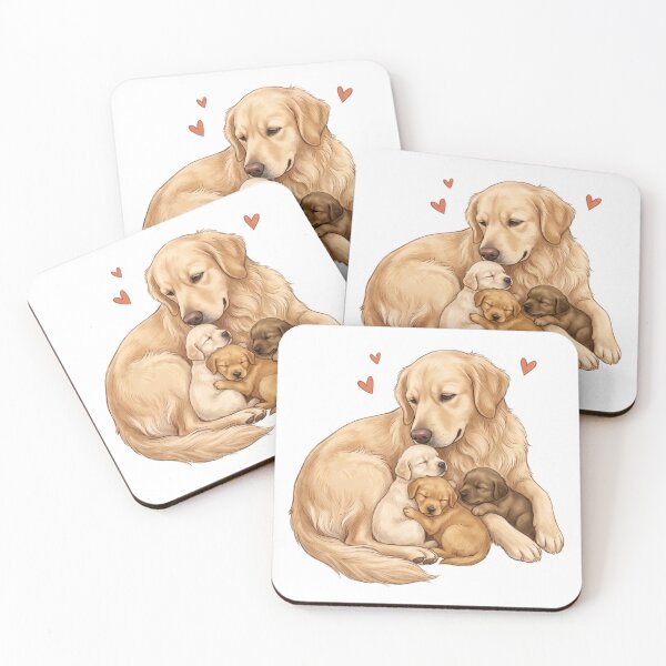 Item preview, Golden Retriever Mom and Puppies Heartwarming Family designed and sold by PinkyDona.