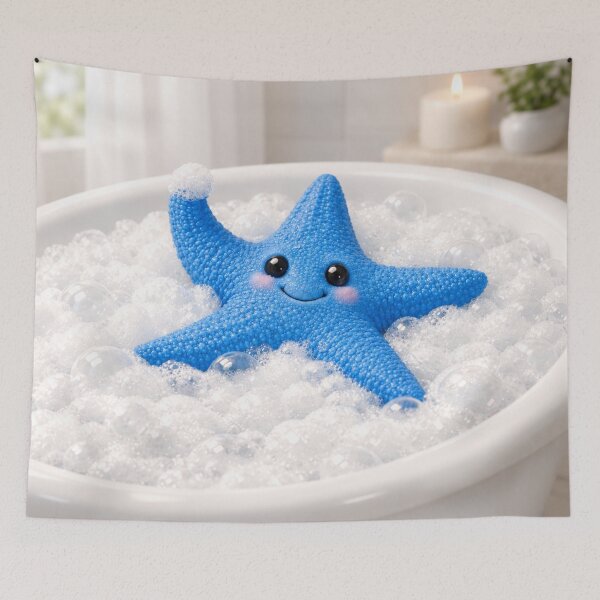 Item preview, Bubbly Blue Starfish Bathtub designed and sold by Sillytoe.