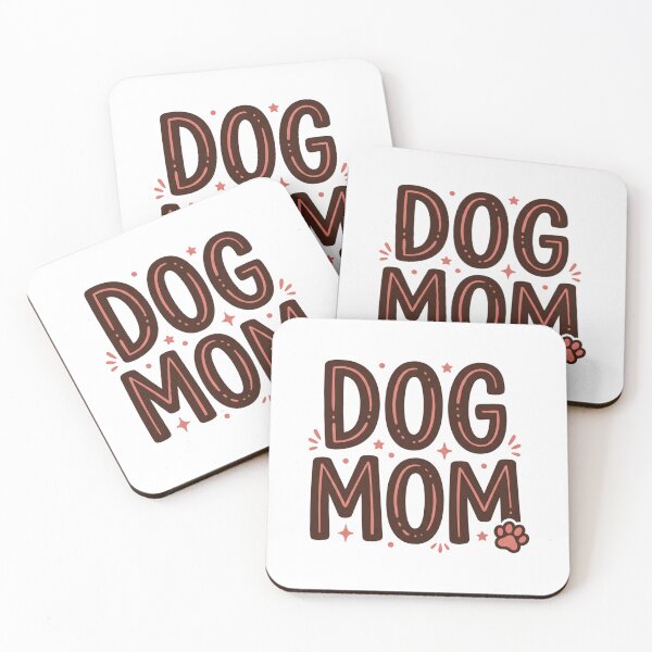 Item preview, Dog Mom Chocolate and Coral Typography designed and sold by PinkyDona.