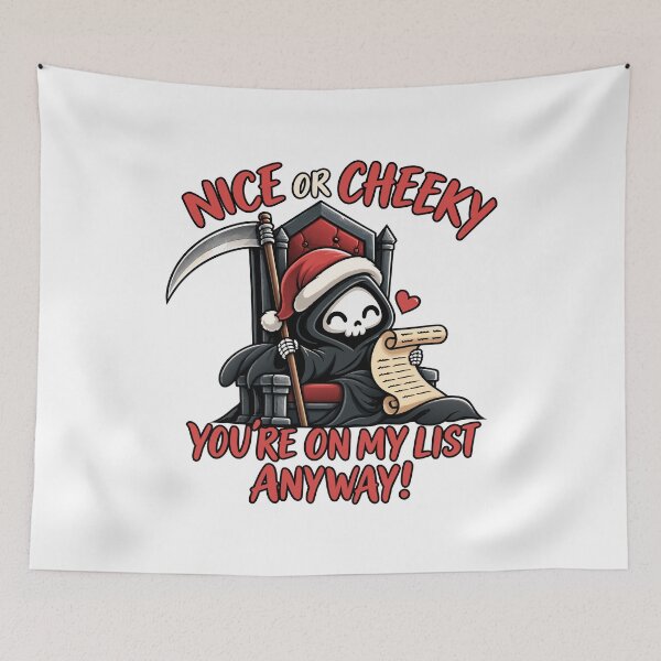 Item preview, Grim reaper Christmas Santa list humor designed and sold by HandicraftArt.